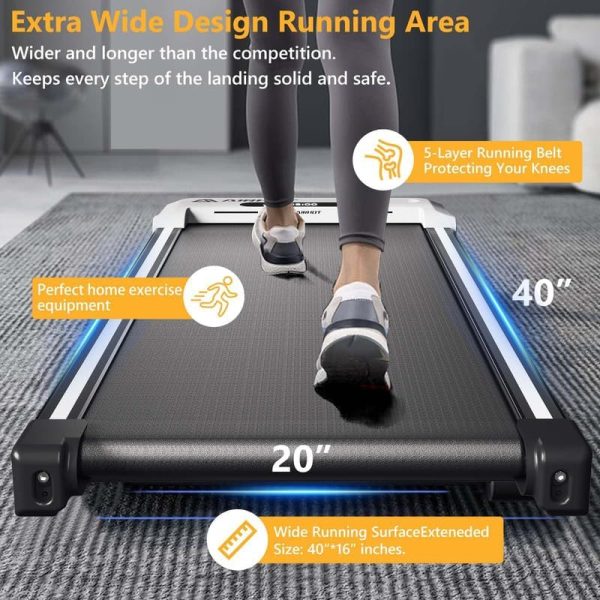 Under Desk Treadmill, Walking Pad 2 in 1 for Walking and Jogging, Portable Walking Treadmill with Remote Control Lanyard for Home/Office, 2.5HP Low-Noise Desk Treadmill in LED Display - Image 5