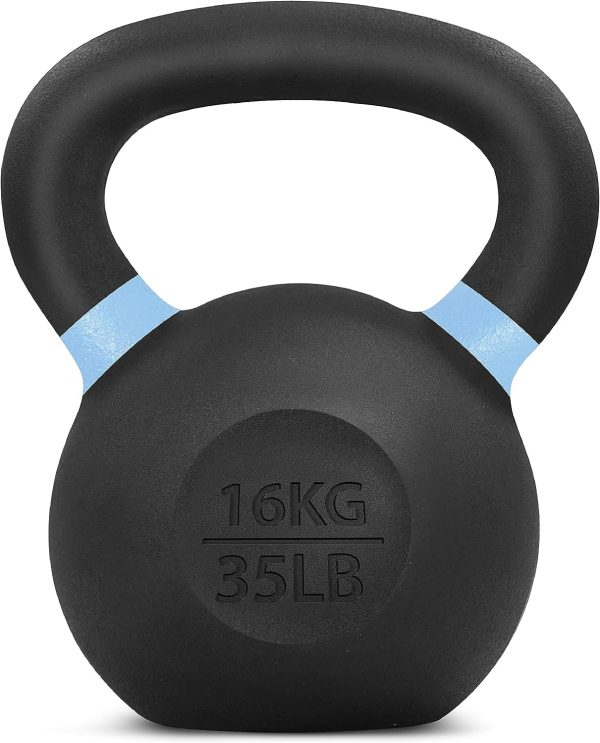 Yes4All Kettlebell Weights Cast Iron/Kettlebells Powder Coated - Strength Training, Home Gym, Full-body Exercises