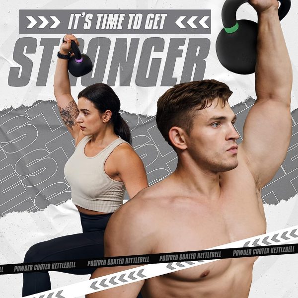 Yes4All Kettlebell Weights Cast Iron/Kettlebells Powder Coated - Strength Training, Home Gym, Full-body Exercises - Image 7